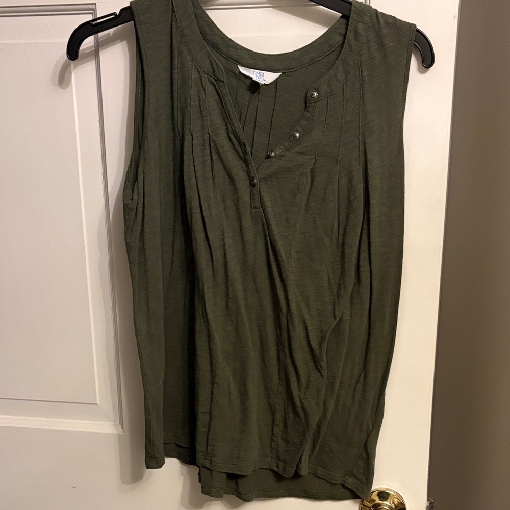 Sleeveless Olive Green Top